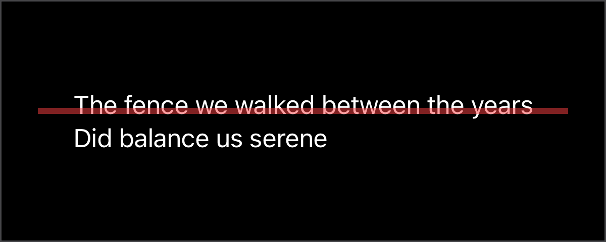 A multiline text with a red indicator for its first baseline alignment guide.