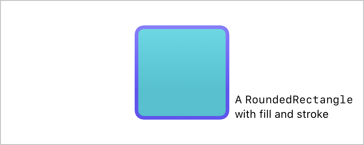 A rounded rectangle with an outer trailing floating label.