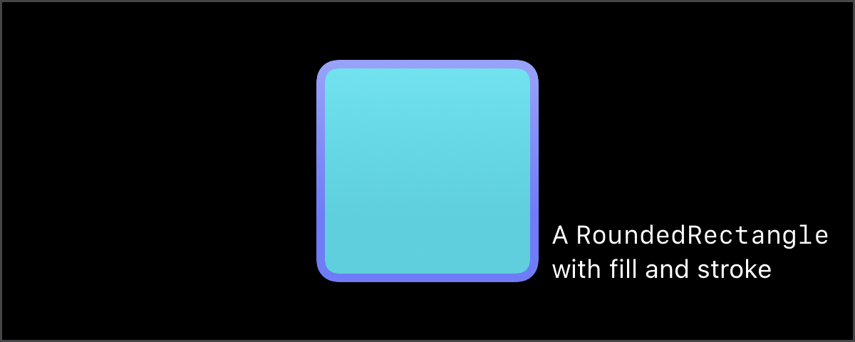 A rounded rectangle with an outer trailing floating label.